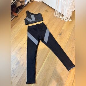 Fabletics Black and Gray Leggings Set